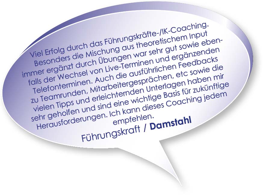 Testimonial von Damstahl zum Coaching Interne Kommunikation mit Melters und Partner