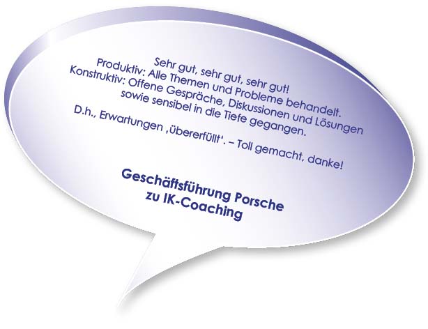 Testimonial von Porsche zum Coaching Interne Kommunikation mit Melters und Partner