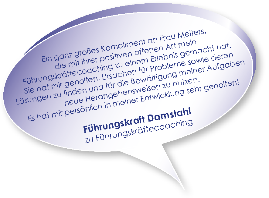 Testimonial einer Führungskraft von Damstahl zum Führungskräftecoaching von Melters und Partner