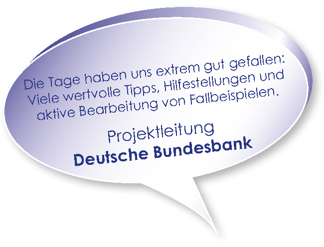 Testimonial der Deutschen Bundesbank zum Coaching zu Projektmarketing mit Melters und Partner