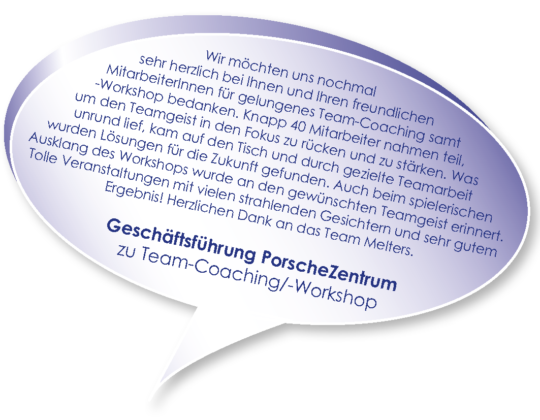 Testimonial von der Geschäftsführung PorscheZentrum zum Teamcoaching von Melters und Partner