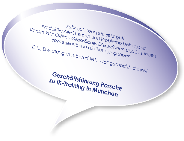 Testimonial von Porsche zu Training Interne Unternehmenskommunikation mit Melters und Partner